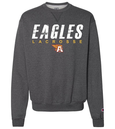 AHS Lacrosse Grey soft style Crew Neck - Orders Due Wednesday, March 13, 2024